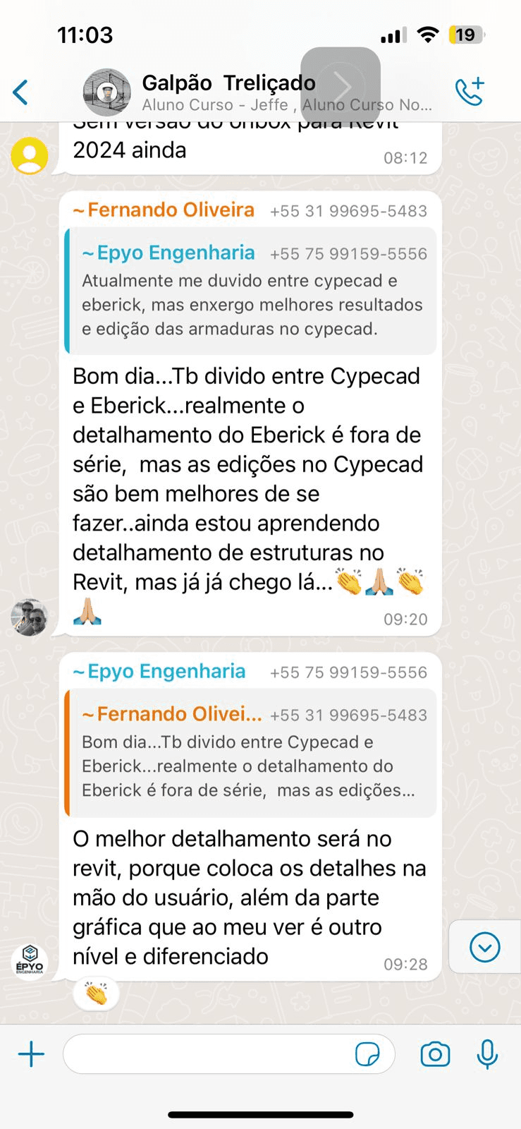 Depoimento de aluno