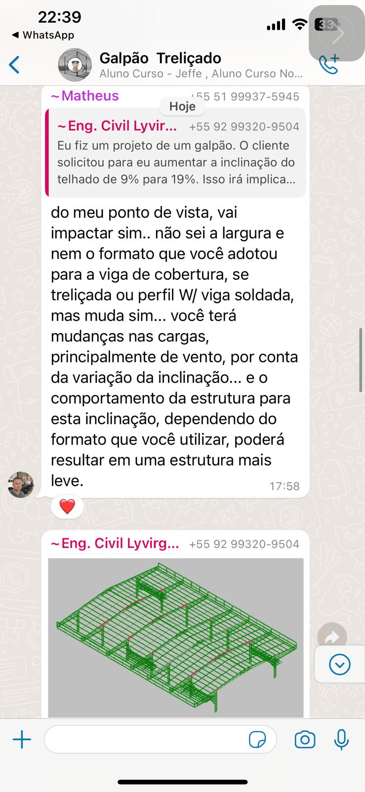 Depoimento de aluno