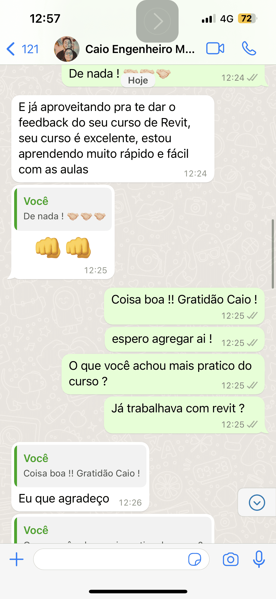 Depoimento de aluno
