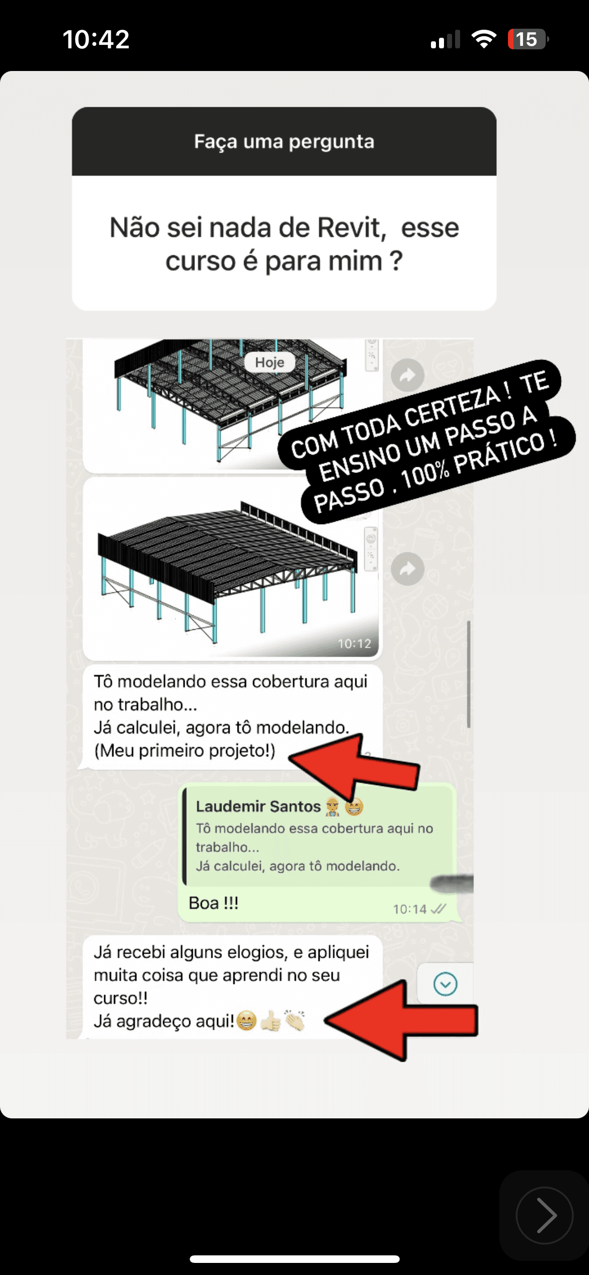 Depoimento de aluno