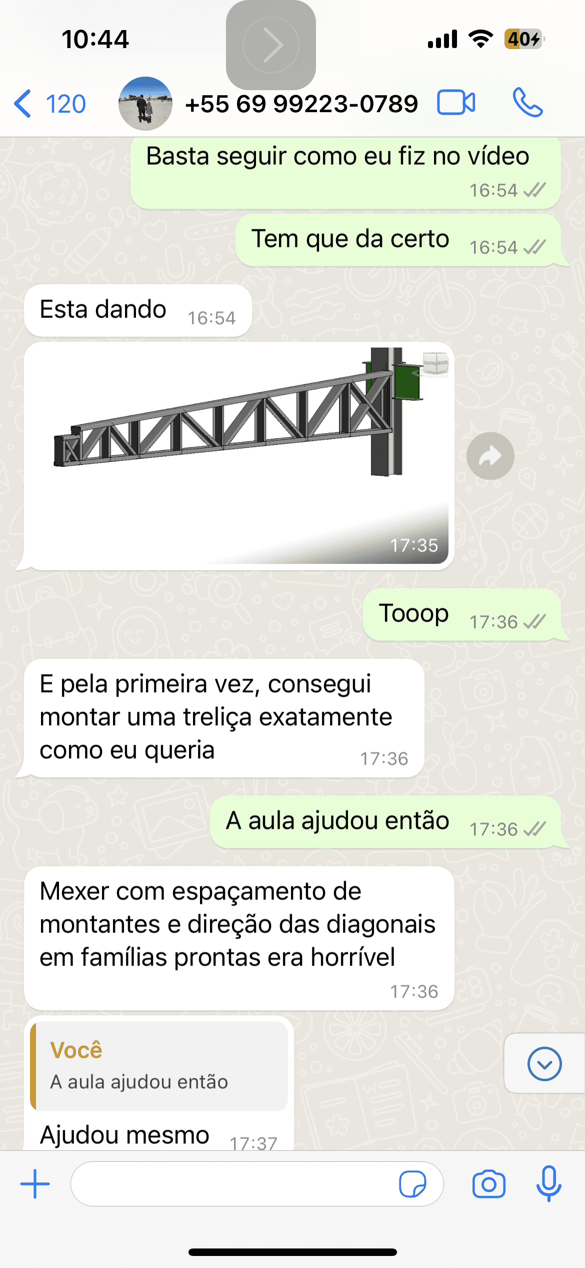 Depoimento de aluno